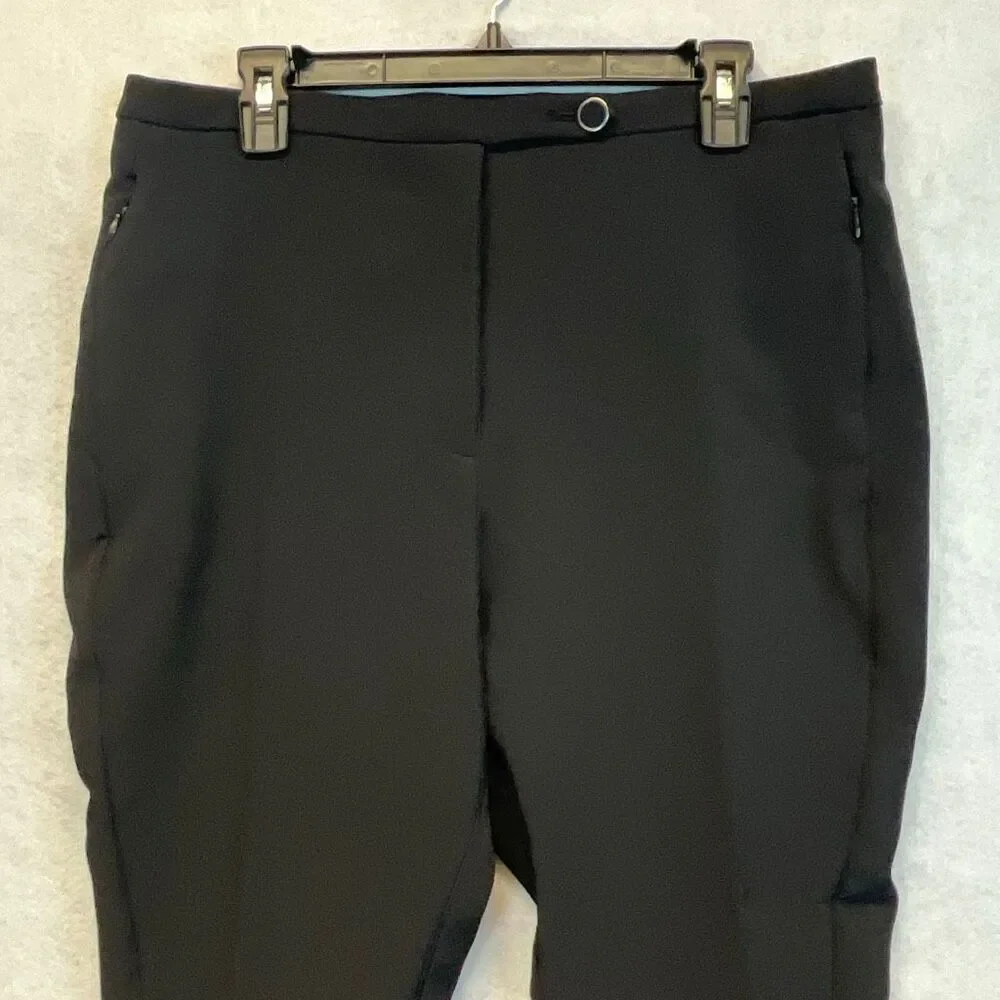 WORTHINGTON Women’s Slim Leg Pants 14P Black Stretch Zip Pockets NWT‎ Stretch